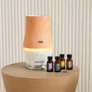 AROMATRU Oil Diffuser (Waterless) With set of 4 New Essential Oils